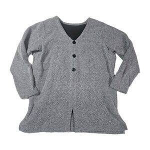 Venezia Womens Large Basic Select VNeck Long Sleeve Fleece Gray Sweater Pullover